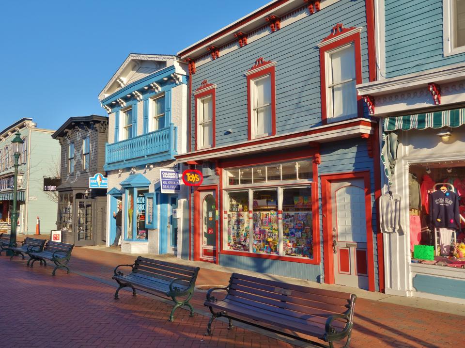 Washington Street Mall, a pedestrian shopping area in downtown Cape May