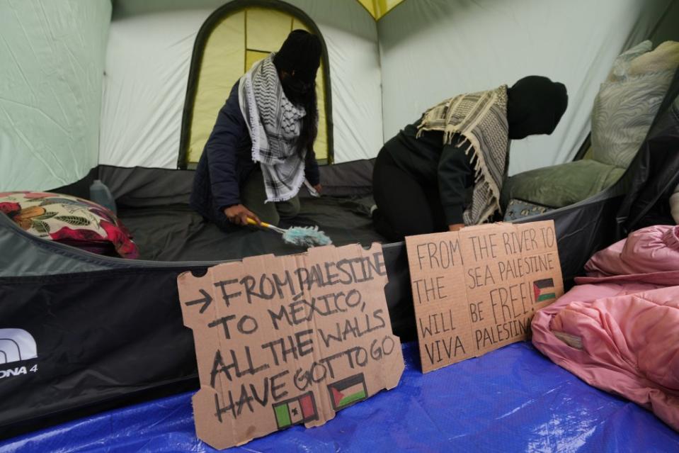 The protesters returned to Columbia University to take over its sprawling green West Lawn. James Keivom