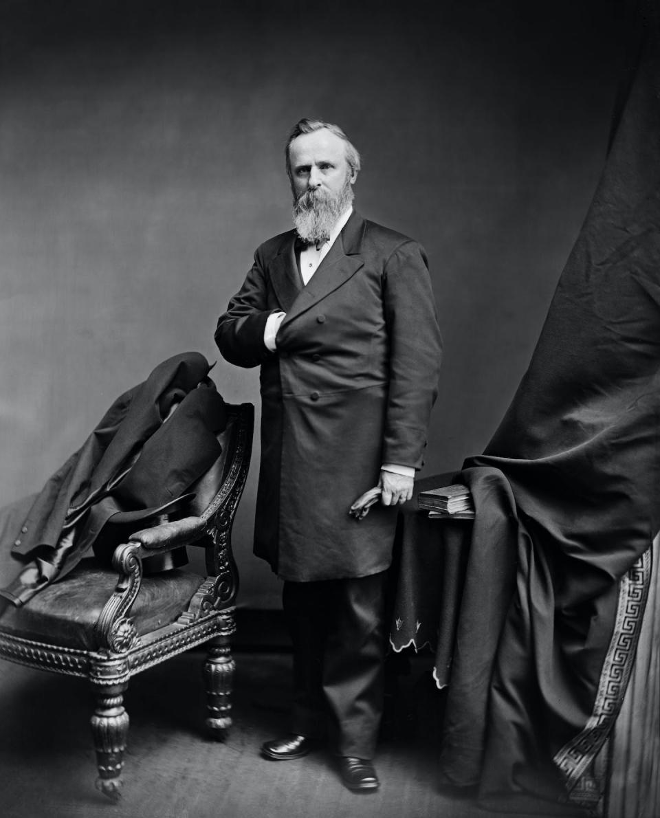 President Rutherford Hayes claimed to be a friend of African Americans’ rights. He wasn’t. <a href="https://www.gettyimages.com/detail/news-photo/rutherford-b-hayes-1822-93-19th-president-of-the-united-news-photo/1177464369?adppopup=true" rel="nofollow noopener" target="_blank" data-ylk="slk:Brady-Handy Collection, Glasshouse Vintage/Universal History Archive/Universal Images Group via Getty Images;elm:context_link;itc:0;sec:content-canvas" class="link ">Brady-Handy Collection, Glasshouse Vintage/Universal History Archive/Universal Images Group via Getty Images</a>