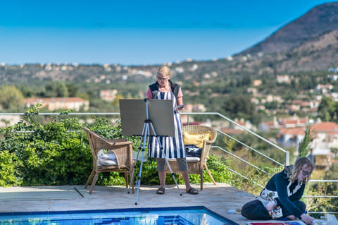 Painting by the pool at Bleverde - Credit: Andreas Markakis Photograpy