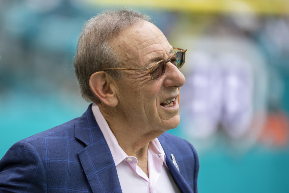 Miami Dolphins team owner Stephen Ross tried to tamper his way into acquiring Tom Brady and Sean Payton. Instead he received a hefty punishment by NFL standards. (AP Photo/Doug Murray)