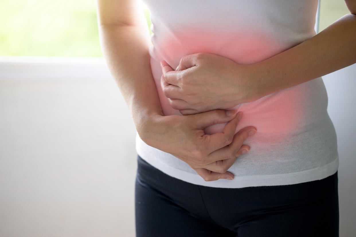 Men at Calgary Stampede tried out a period pain simulator, and barely handled it. (Getty)