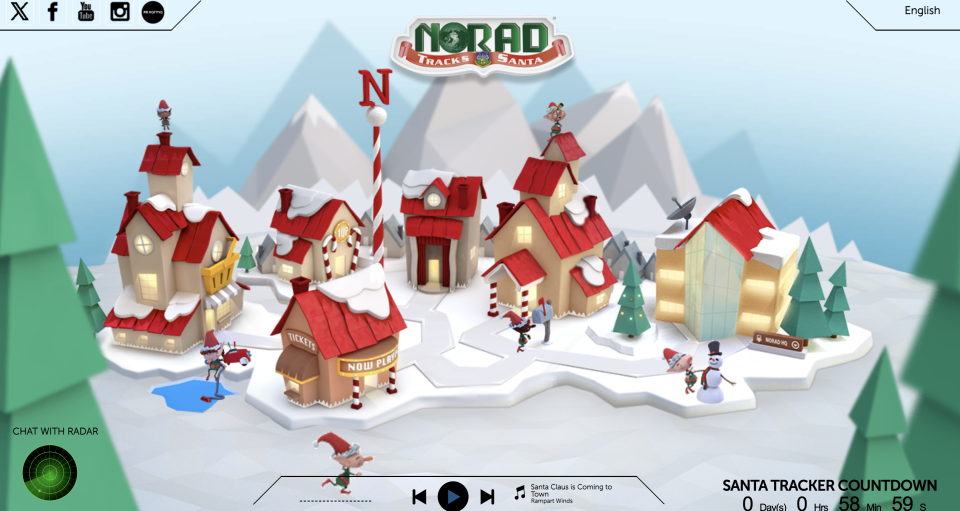 NORAD Santa Tracker homepage