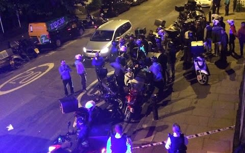 Emergency response following acid attack on the junction of Hackney Road - Credit: REUTERS