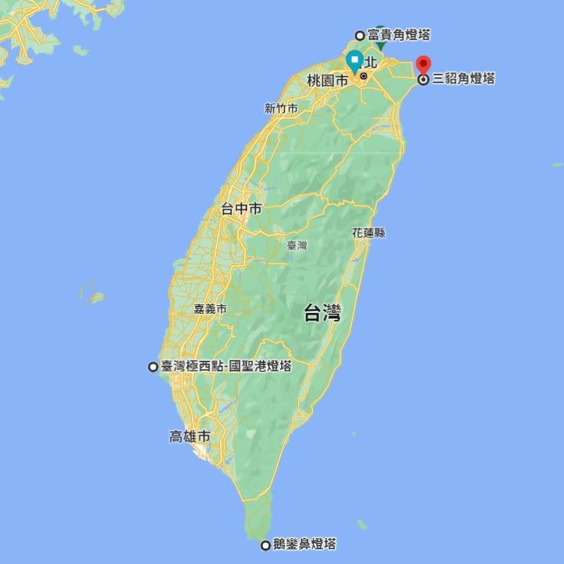 ▲到台灣「四極點」打卡是熱門的環島目標。（圖／翻攝Google地圖）