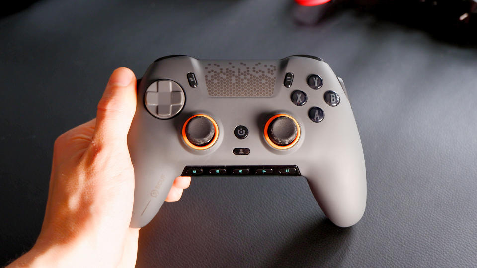 A Scuf Envision Pro controller on a desk