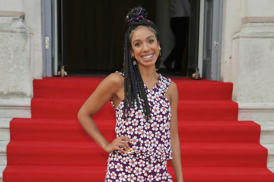 LONDON, ENGLAND - AUGUST 08:  Pearl Mackie attends the opening night of Film4 Summer Screen at Somerset House featuring the UK Premiere of "Pain And Glory" on August 8, 2019 in London, England.  (Photo by David M. Benett/Dave Benett/Getty Images for Somerset House)