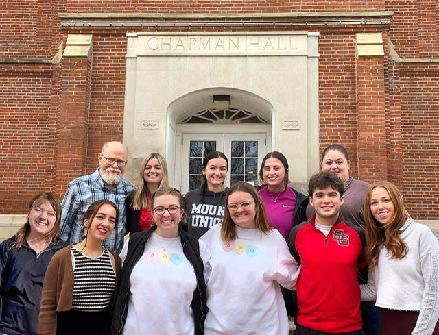 Members of the Social Responsibility class at Mount Union who went on a spring break trip to Dominican Republic are, front row from left, Haley Hunt, Amandine Lam, Sarah Conley, Kaylee Adkins, Jonathan Sayer and Christina Laroy; and back row from left, Paul Tidman, Ainhoa Garcia Michelena, Gabby Finelli, Mia Holt Haskins and Kelly Stout.