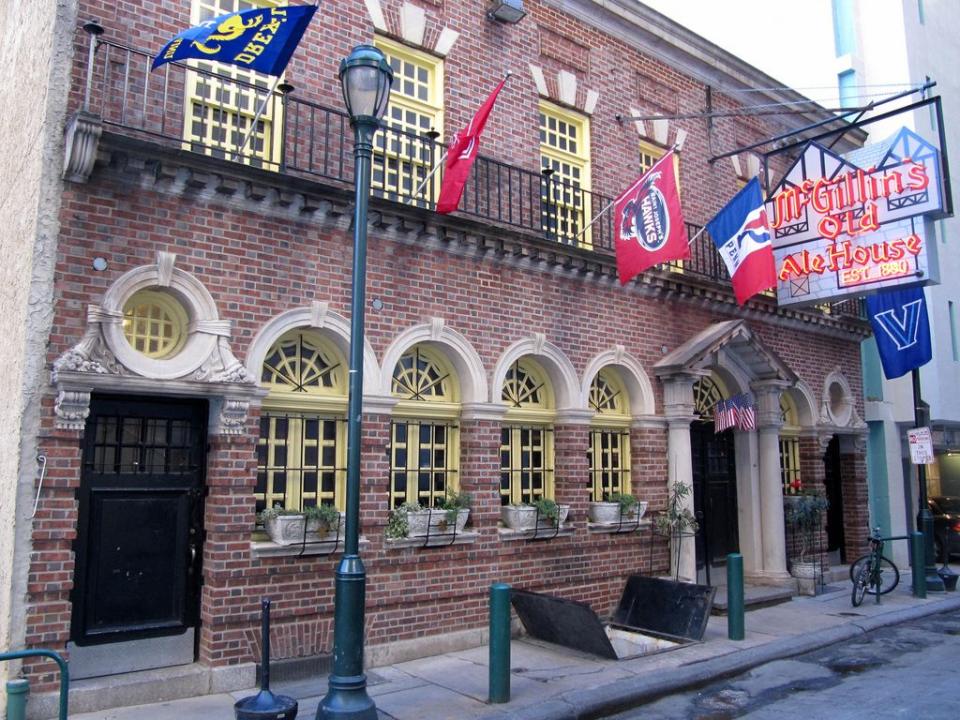 <p>Opened just before the start of the Civil War, this <a href="https://www.tripadvisor.com/Restaurant_Review-g60795-d524387-Reviews-McGillin_s_Olde_Ale_House-Philadelphia_Pennsylvania.html" rel="nofollow noopener" target="_blank" data-ylk="slk:longstanding restaurant and tavern;elm:context_link;itc:0;sec:content-canvas" class="link ">longstanding restaurant and tavern</a> (established in 1860) has really seen it all. Tea replaced alcohol here during Prohibition, but now the joint serves up cheesesteaks and hosts karaoke in a vibrant pub atmosphere.</p>