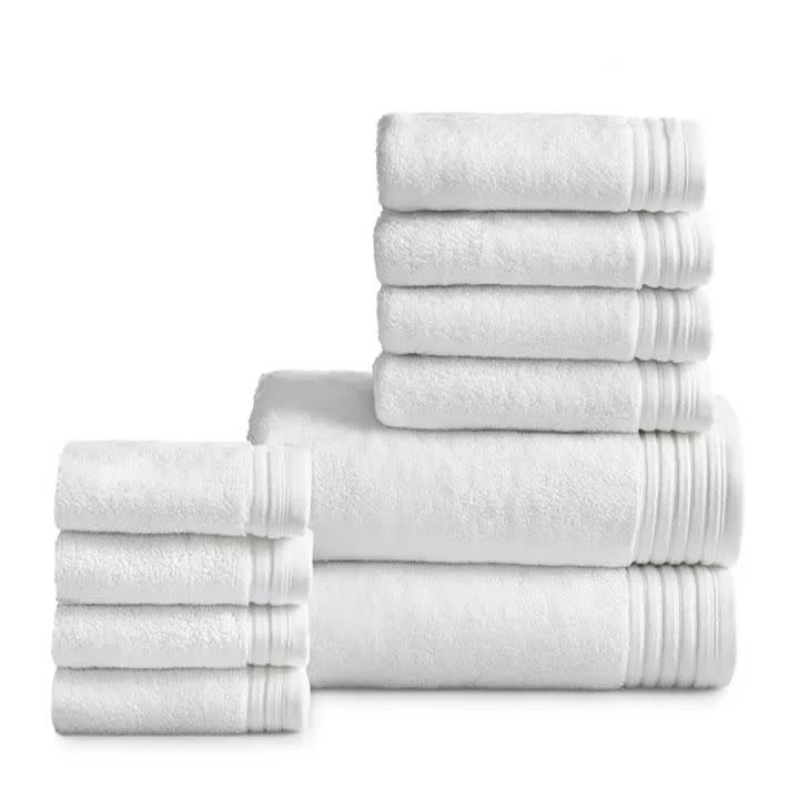 Hotel Style Egyptian Cotton Towel 10-Piece Set in White