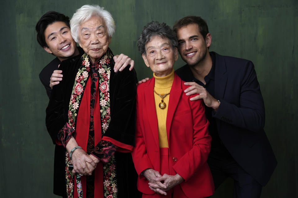 Sean Wang, from left, Yi Yan Fuei, Zhang Li Hua, and Sam Davis pose for a portrait during the 96th Academy Awards Oscar nominees luncheon on Monday, Feb. 12, 2024, at the Beverly Hilton Hotel in Beverly Hills, Calif. (AP Photo/Chris Pizzello)