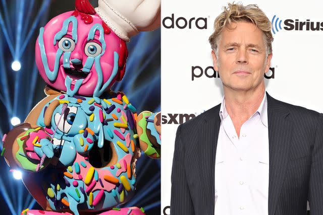 <p>Michael Becker/FOX;Getty</p> From left: Donut on 'The Masked Singer' and John Schneider