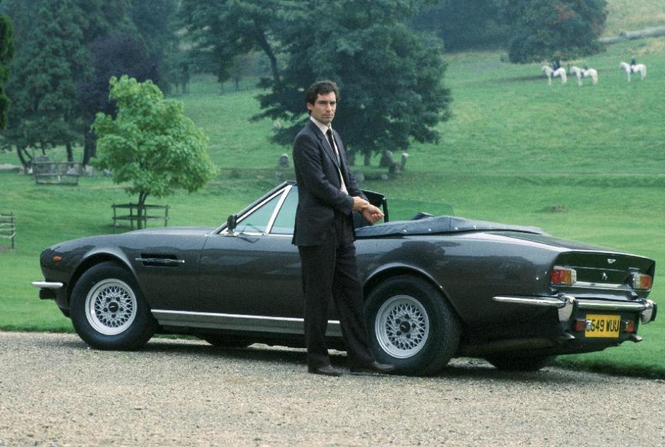 In this publicity photo provided by James Bond Films, LLC and UA, the Aston Martin Volante from "The Living Daylights" is shown. To honor the 50th anniversary of Bond, MGM and Twentieth Century Fox Home Entertainment will park different vehicles from Bond movies in its booth each day for fans to pose for photos at Comic Con from July 12-15, 2012. (AP Photo/James Bond Films, LLC and UA)