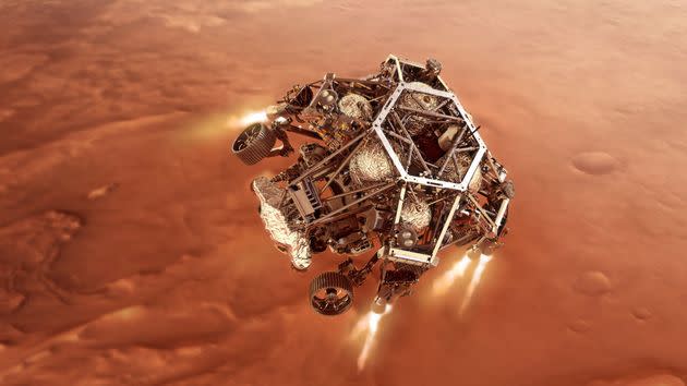 Recreación del NARS Perseverance Rover en Marte.