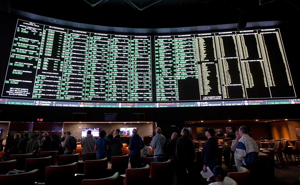 The case is based on a New Jersey law that repealed the state's ban on wagering at racetracks and casinos. (Photo: Ethan Miller via Getty Images)