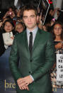 Robert Pattinson arrives at the premiere of Summit Entertainment's "The Twilight Saga: Breaking Dawn - Part 2" at Nokia Theatre L.A. Live on November 12, 2012 in Los Angeles, California. (Photo by Jason Merritt/Getty Images)