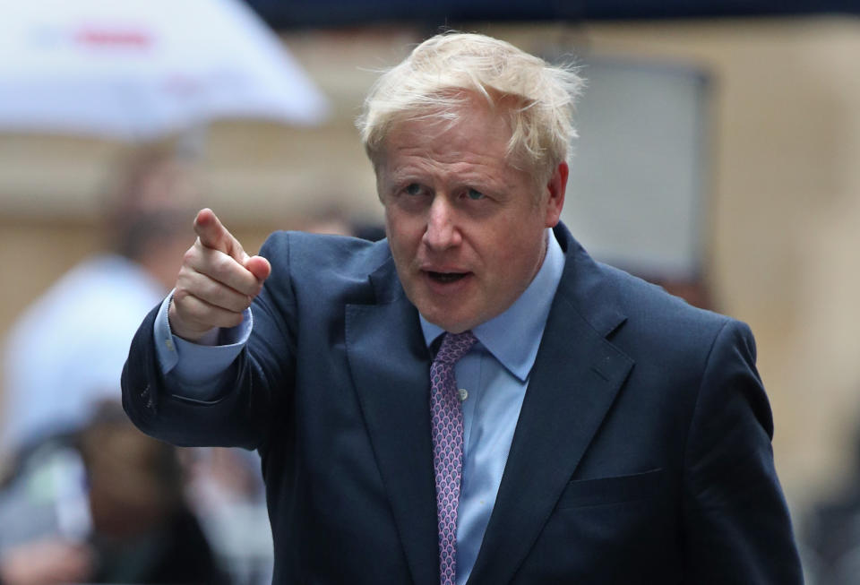 Conservative party leadership contender Boris Johnson arrives at BBC Broadcasting House in London for a Live TV debate with Tory leadership hopefuls.