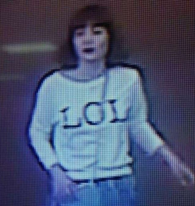 The woman in the LOL shirt was spotted on CCTV at the airport. Source: VTN