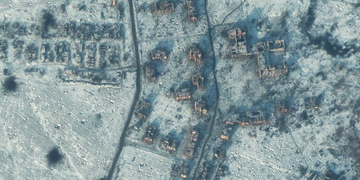 Satellite imagery of Bakhmut and Soledar