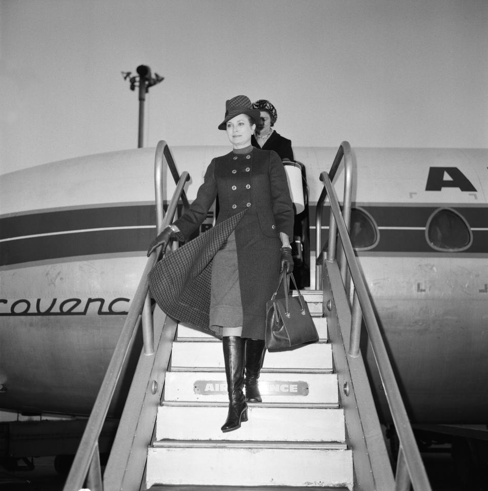 Princess Grace arrives at Heathrow Airport from Monaco, 15th November 1970.