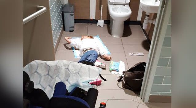 Mothers have spoken out over the lack of disabled changing facilities after this shocking image was shared online. Source: Twitter