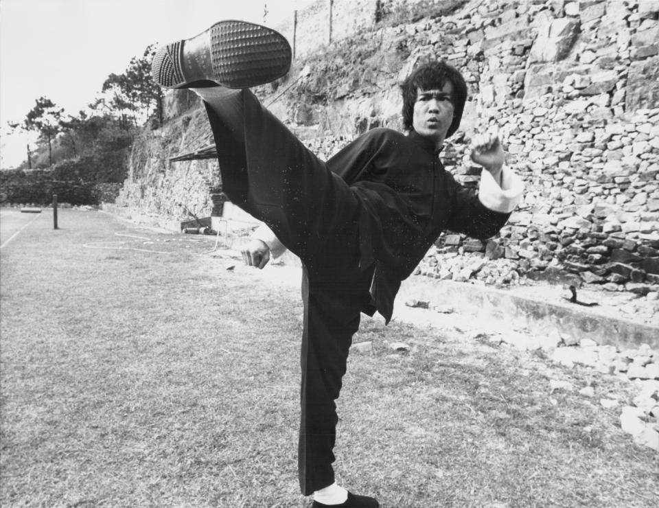 Actor Bruce Lee on the set of the movie ‘Enter the Dragon’, 1973. (Photo by Stanley Bielecki Movie Collection/Getty Images)