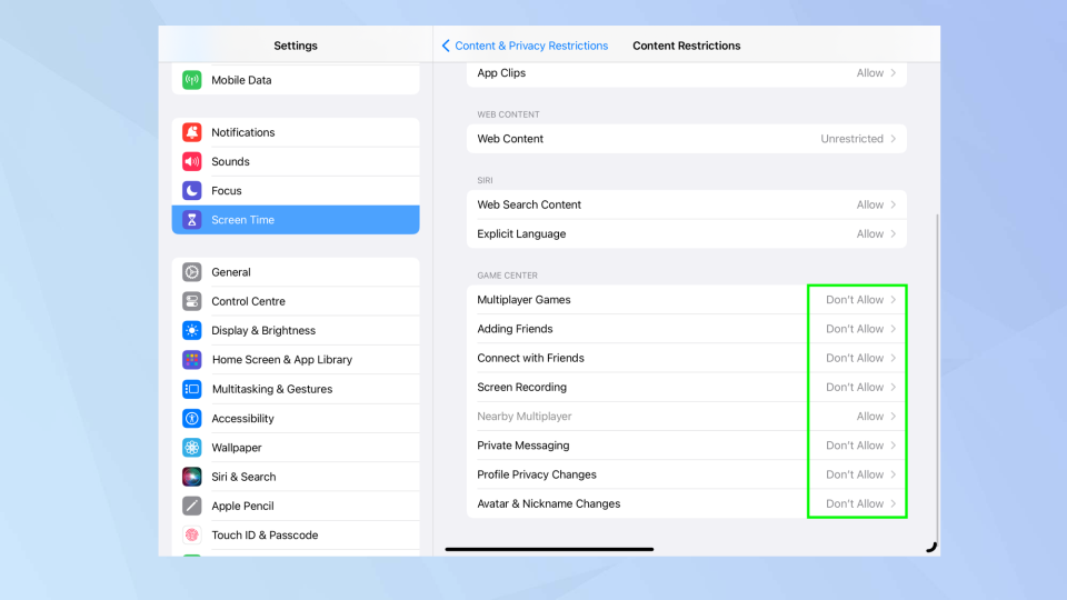 How to set up parental controls on an iPad