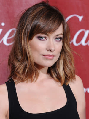 <p>Olivia Wilde started the new year with a hair cut, chopping off her long hair for a shorter, wavier style and a side sweeping fringe. Blonde highlights really complete the look for her.</p>