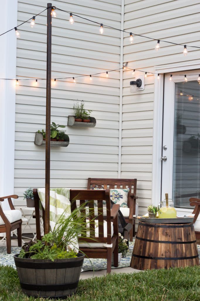 Hang String Lights without a Pergola