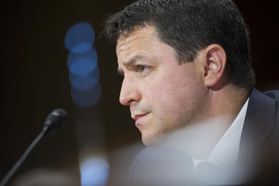 Assistant Attorney General/Office of Legal Counsel nominee Steven Engel testifies before the Senate Judiciary Committee’s hearing on his nomination, May 10, 2017. (Photo: Cliff Owen/AP)