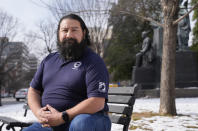 United Auto Workers union member Leo Carrillo, poses for a photograph, Tuesday, Jan. 23, 2024, in Washington. Carrillo, a member from Kansas City, said Biden’s appearance on the picket line showed that “he was there for us,” and helped him to decide to vote for Biden in November. (AP Photo/Jacquelyn Martin)