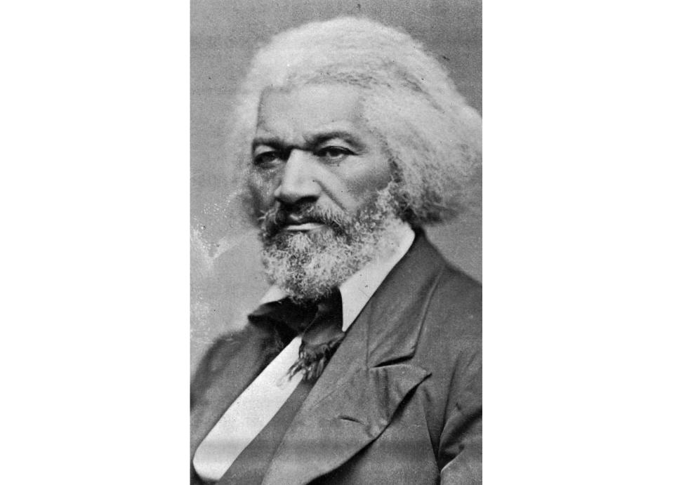 This undated file image shows African-American social reformer, abolitionist and writer Frederick Douglass. Douglass was the country's most famous black man of the Civil War era, a conscience of the abolitionist movement and beyond and a popular choice for summing up American ideals, failings and challenges. His withering 1852 oration in Rochester, New York ranks high in the canon of American oratory and is still widely cited as a corrective to the day’s celebratory spirit. (AP Photo, File)