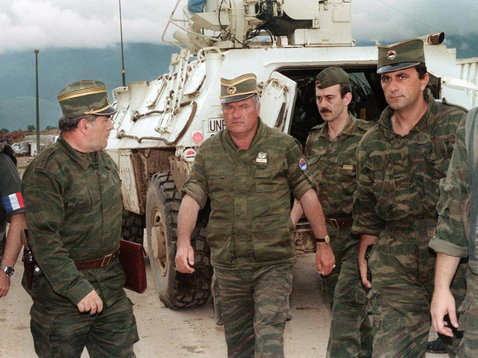 Ratko Mladic was charged with genocide for the slaughter of 8,000 unarmed Bosnian Muslim men and boys rounded up in the town of Srebrenica and his forces' 43-month-long siege of Sarajevo (GABRIEL BOUYS/AFP/Getty Images)