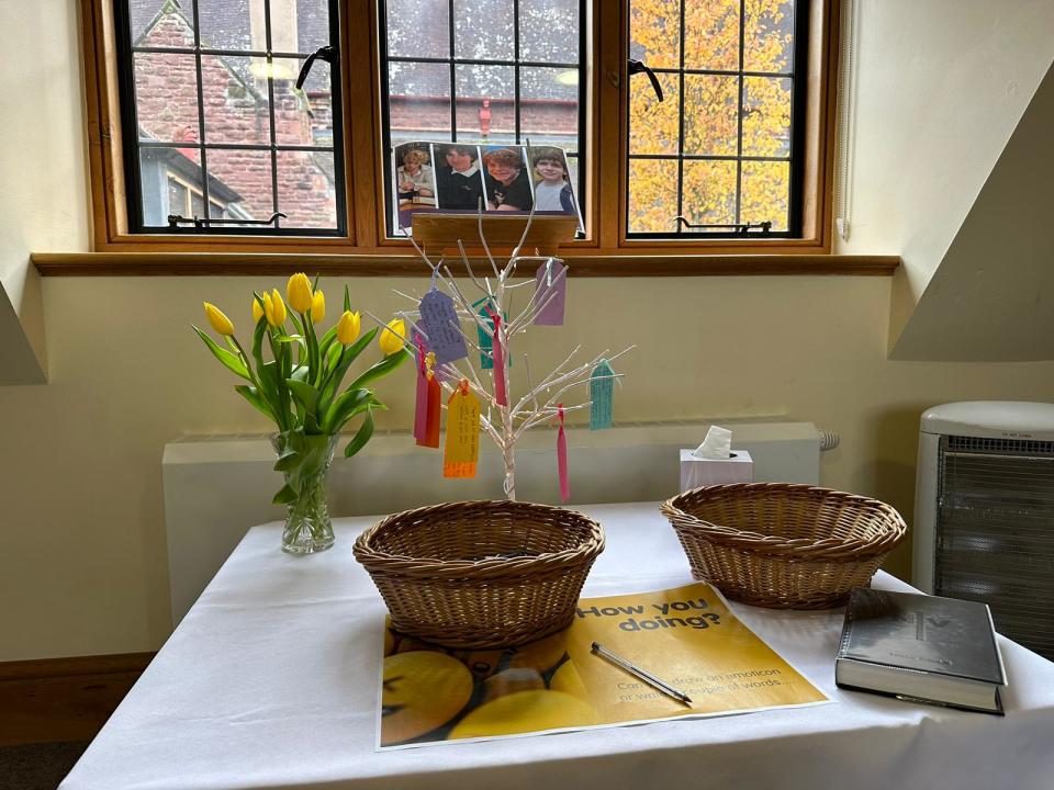 Inside Trinity Church, a room has been opened for remembrance of the four teenagers (The Independent)