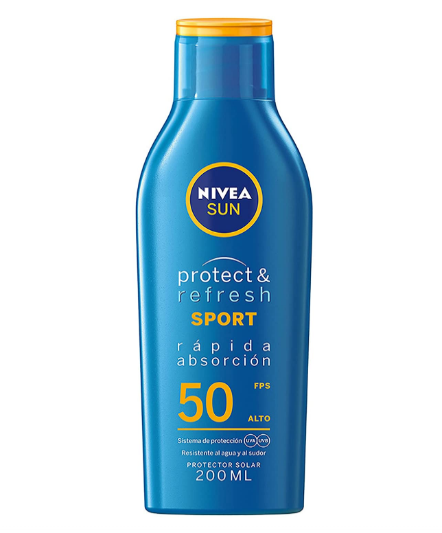 Protector Solar en loción Nivea Sun Fps 50 protege y refresca tu piel (200ml). / Imagen: Amazon México