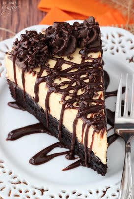 Pumpkin Chocolate Brownie Cheesecake