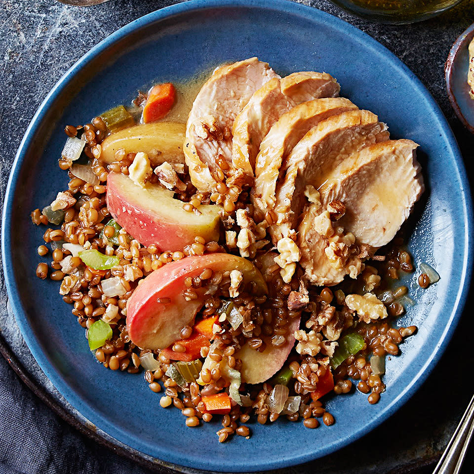 Dijon Turkey with Apple-Sage Wheat Berries