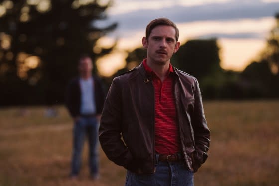 Jamie Bell, sporting a mustache in <i>All of Us Strangers</i><span class="copyright">Courtesy of Searchlight Pictures</span>