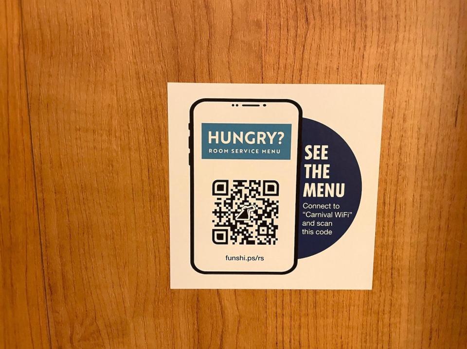 A QR code that pulls up the room service menu.