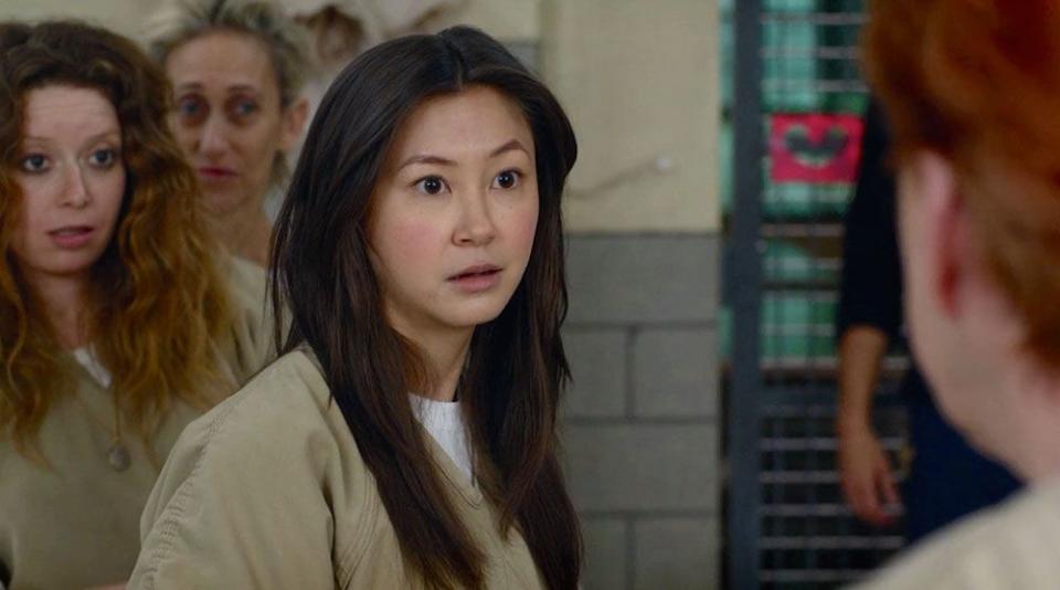 <p><strong>Political protest</strong></p><p>She is arrested for protesting logging by living in a tree so it couldn't be cut down.<br></p><p>She is portrayed by Kimiko Glenn.</p>