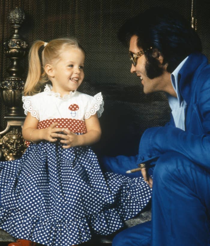 Elvis Presley with his daughter Lisa Marie Presley
