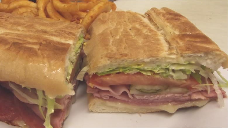 Cuban sandwich fries on plate