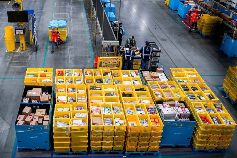 FILE PHOTO: Cyber Monday at the Amazon fulfillment center in Robbinsville Township in New Jersey