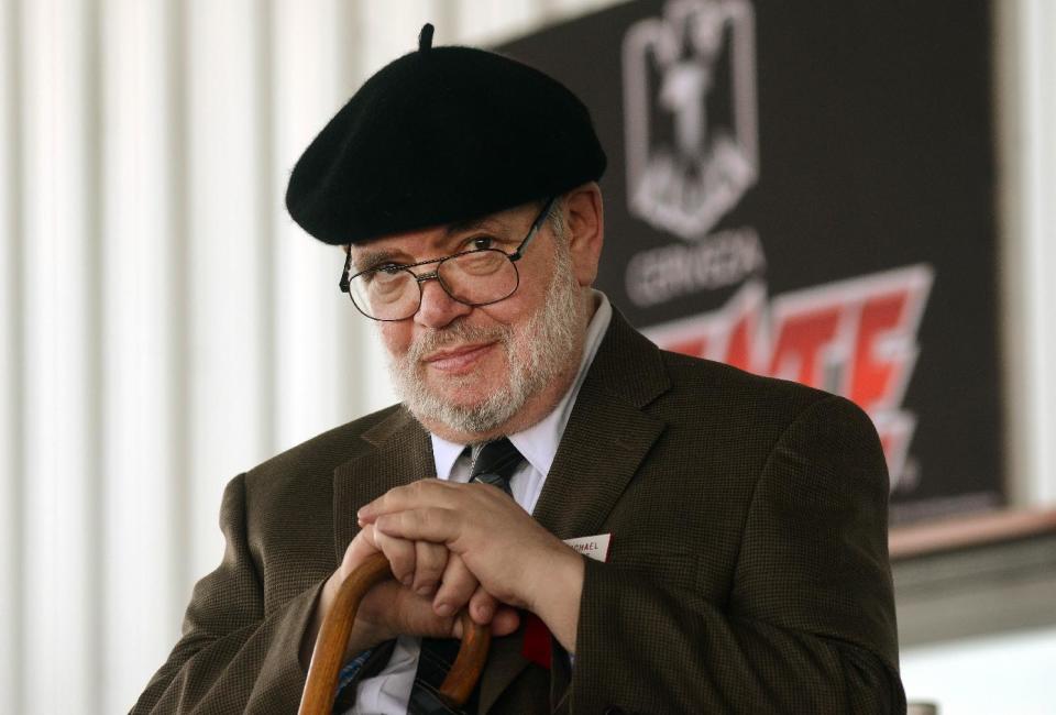 CORRECTS TO CANASTOTA NOT CANASOTA - International Boxing Hall of Fame inductee and boxing reporter Michael Katz attends the induction ceremony in Canastota, N.Y., Sunday, June 10, 2012. (AP photos/Heather Ainsworth)