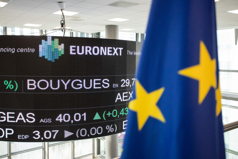 European stock markets were jumping in morning trading. Photo: Christophe Morin/Getty Images