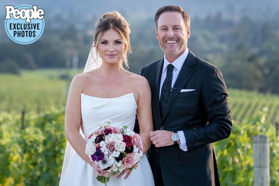 <p>Joey Carman Photography/@joeycarman</p> Chris Harrison and Lauren Zima at their Oct. 14 wedding in Napa Valley, California