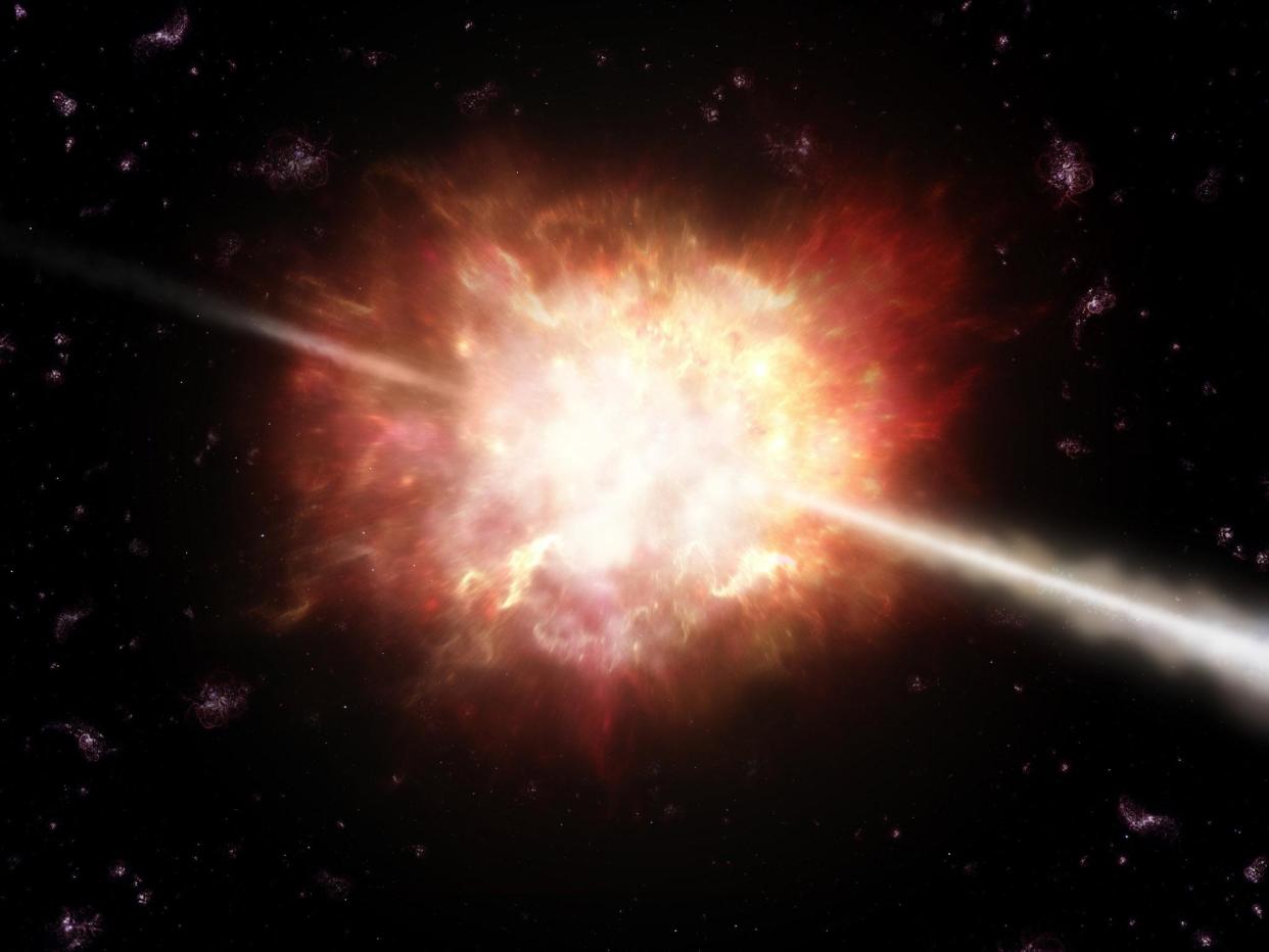 A gamma ray burst close to Earth could be devastating: ESO/A. Roquette