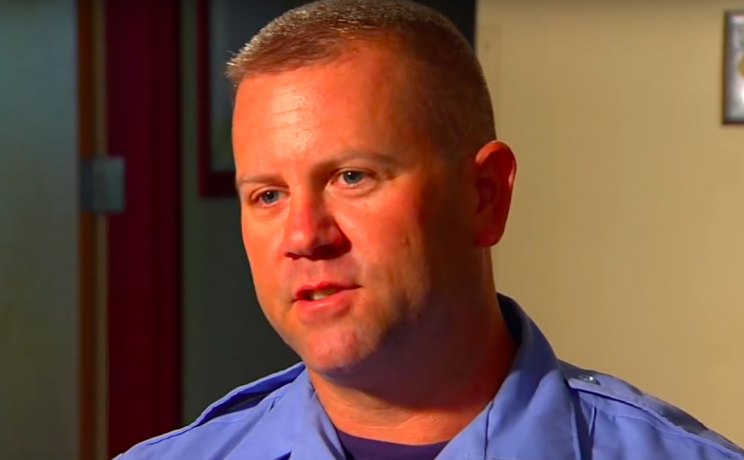 Firefighter Marc Hadden was forced to deliver the baby during an emergency call (YouTube)