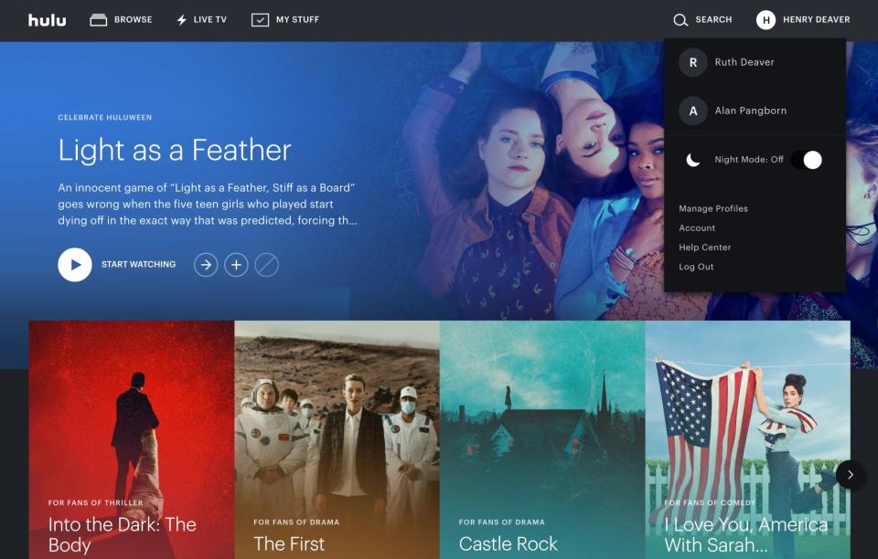 Hulu has added a night mode to its website. The feature went live today at