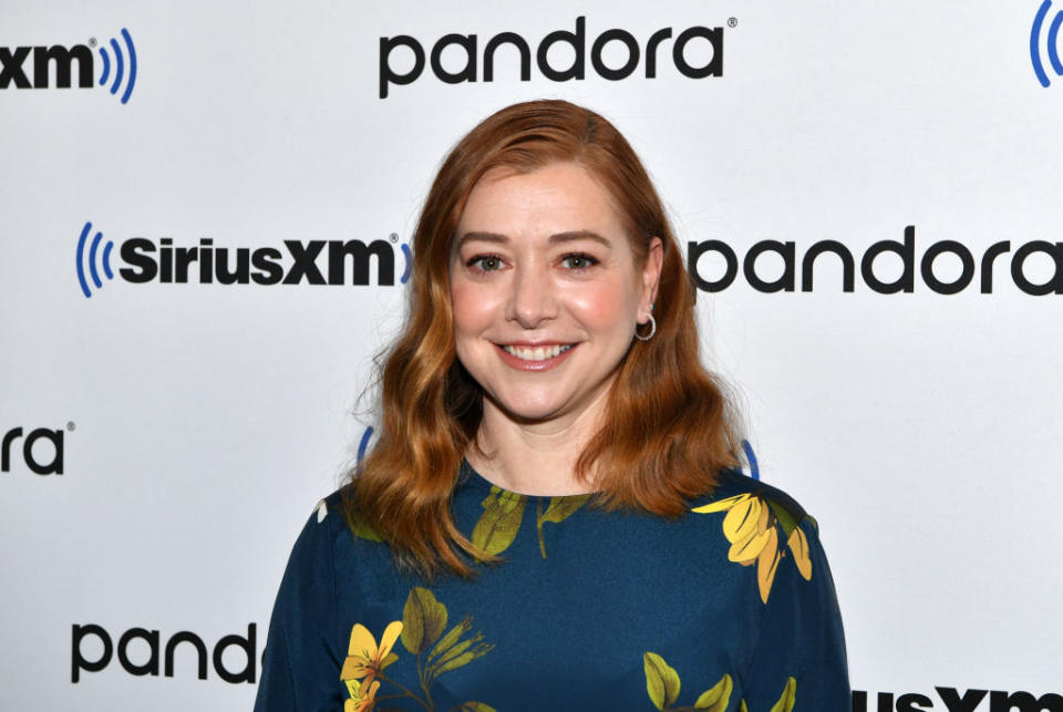 Alyson Hannigan has especially spooky Halloween decorations. (Photo: Slaven Vlasic/Getty Images) 